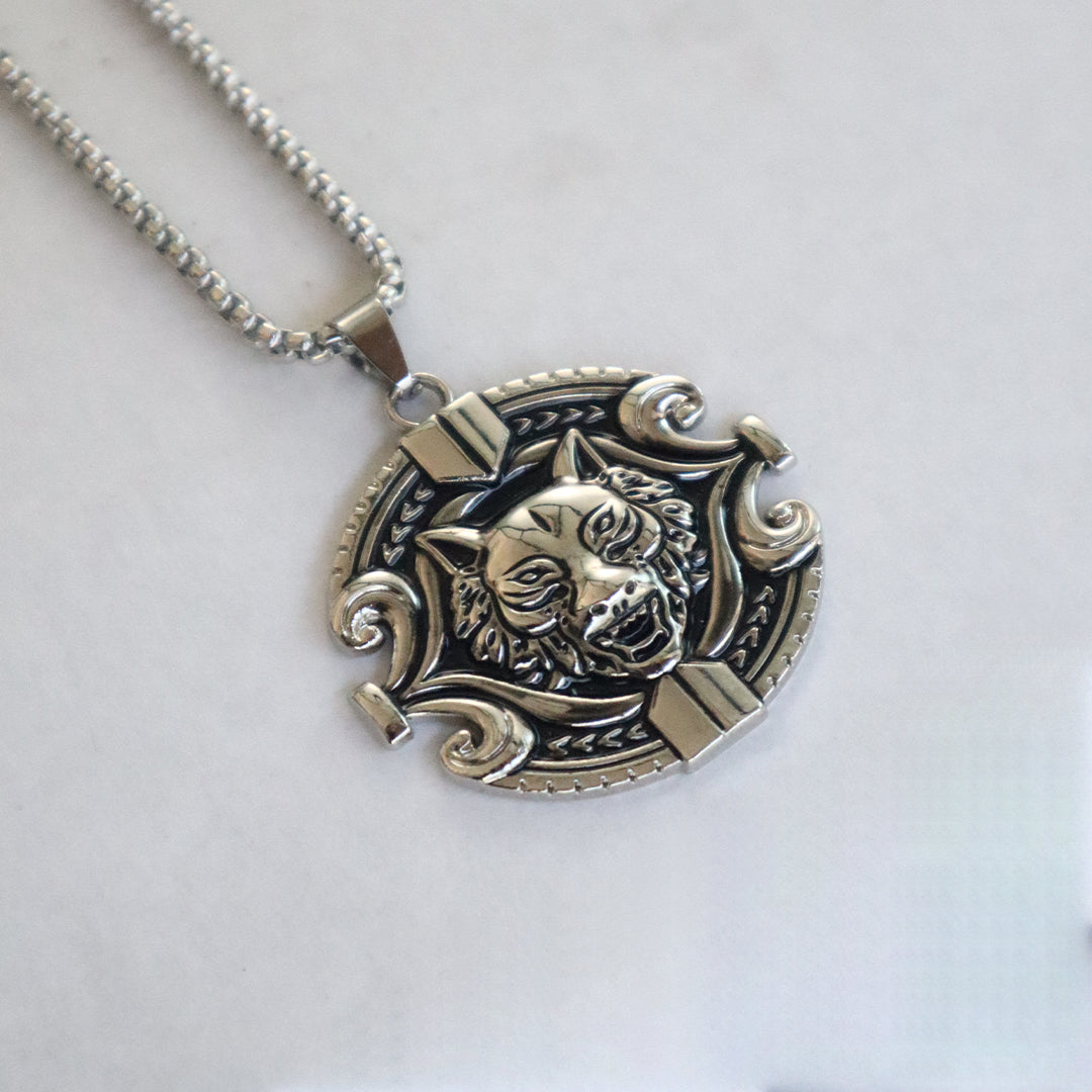 Lone Wolf Medallion Pendant for Men