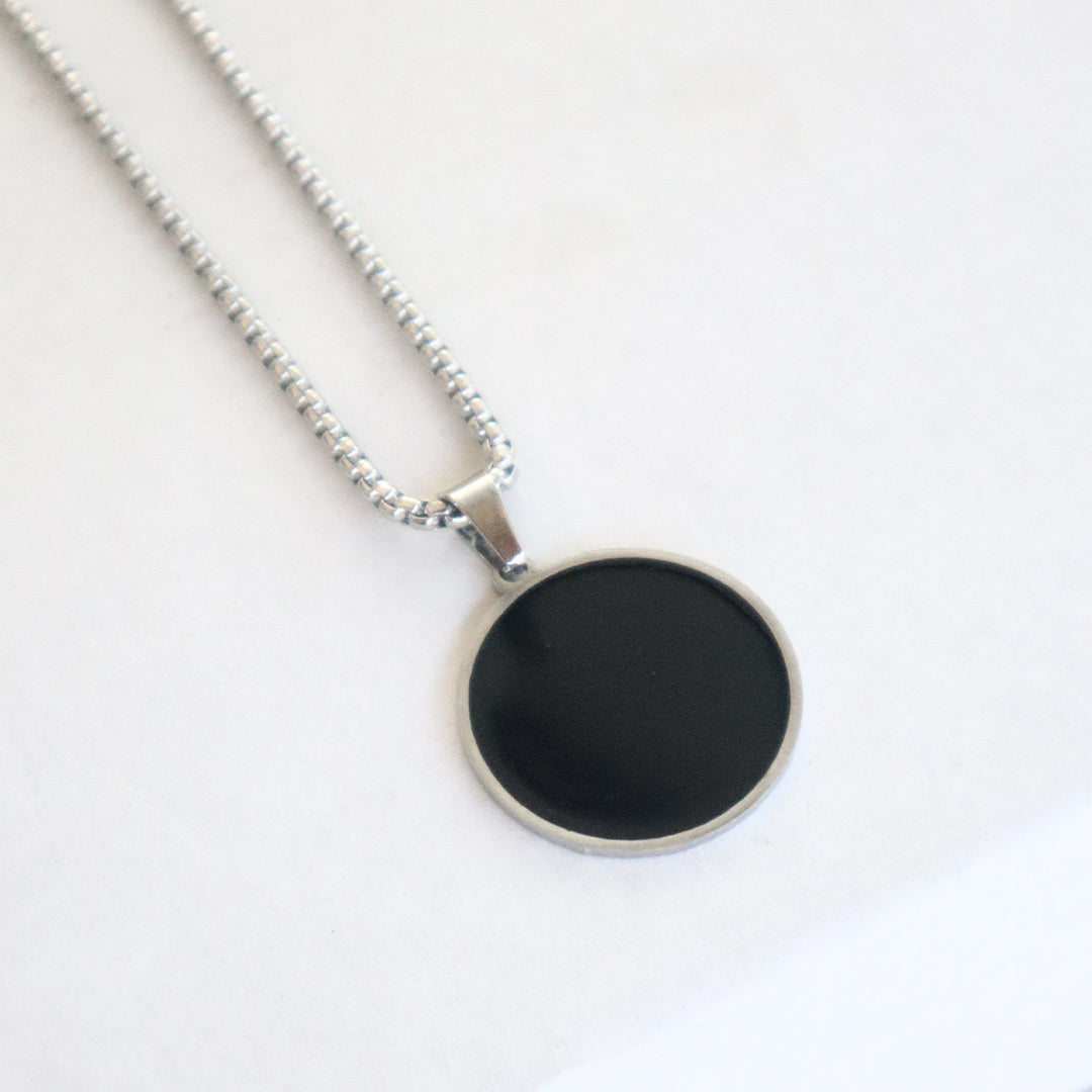 Urban Black Round Pendant for Men