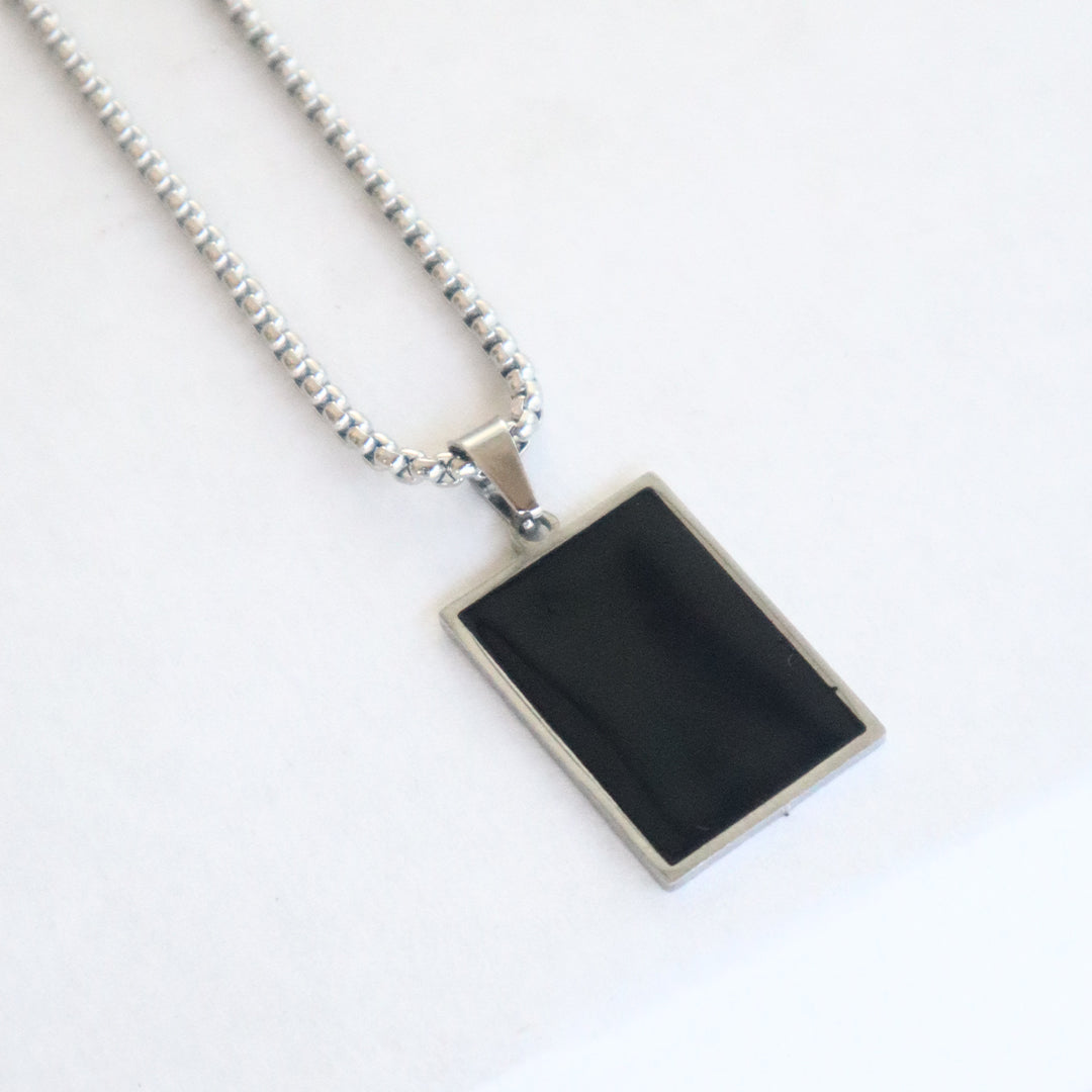 Urban Edge Black Pendant Necklace for Men