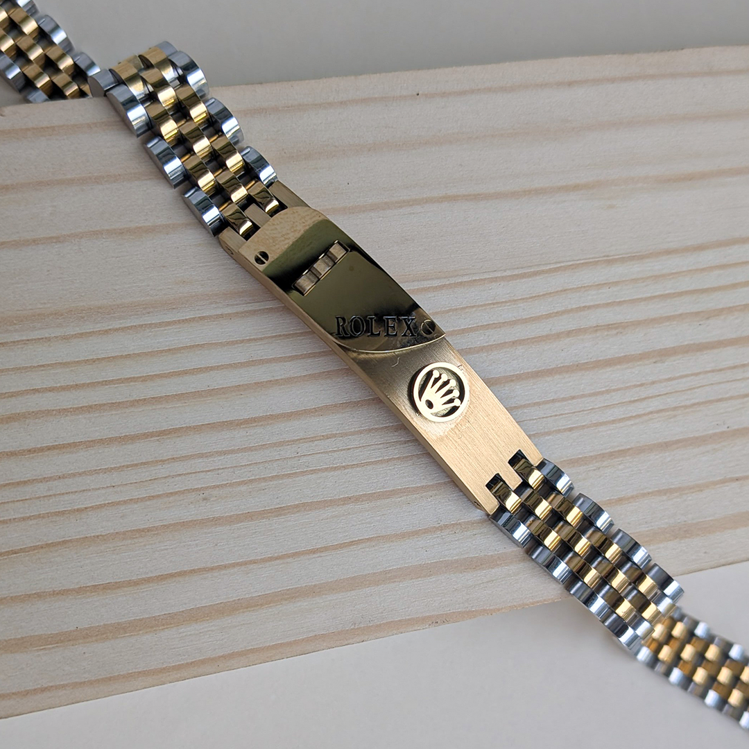 Rolex Brand Inspired CrownLink Stainless Steel Bracelet With Clasp For Men