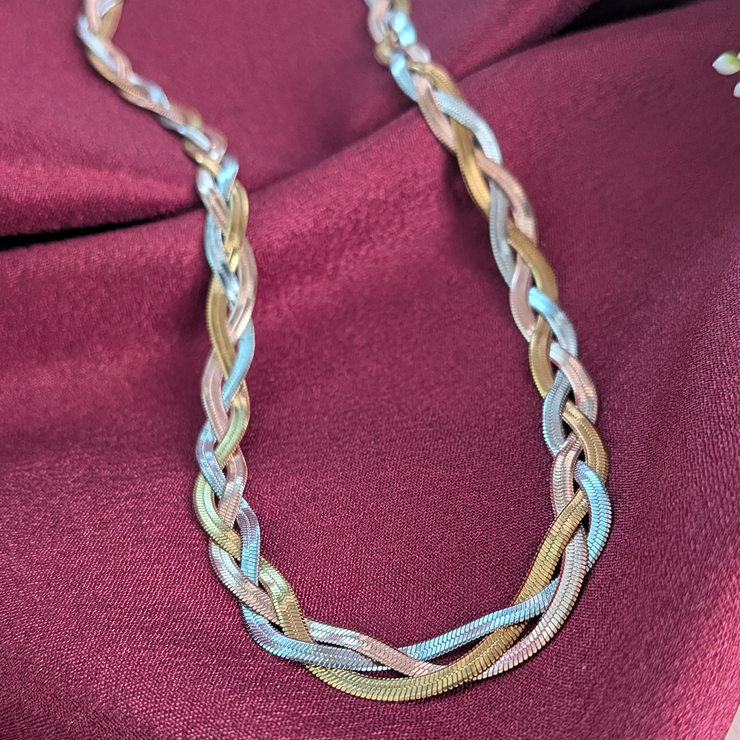 18K Gold Plated Sunlit Braided Chain (Anti Tarnish)