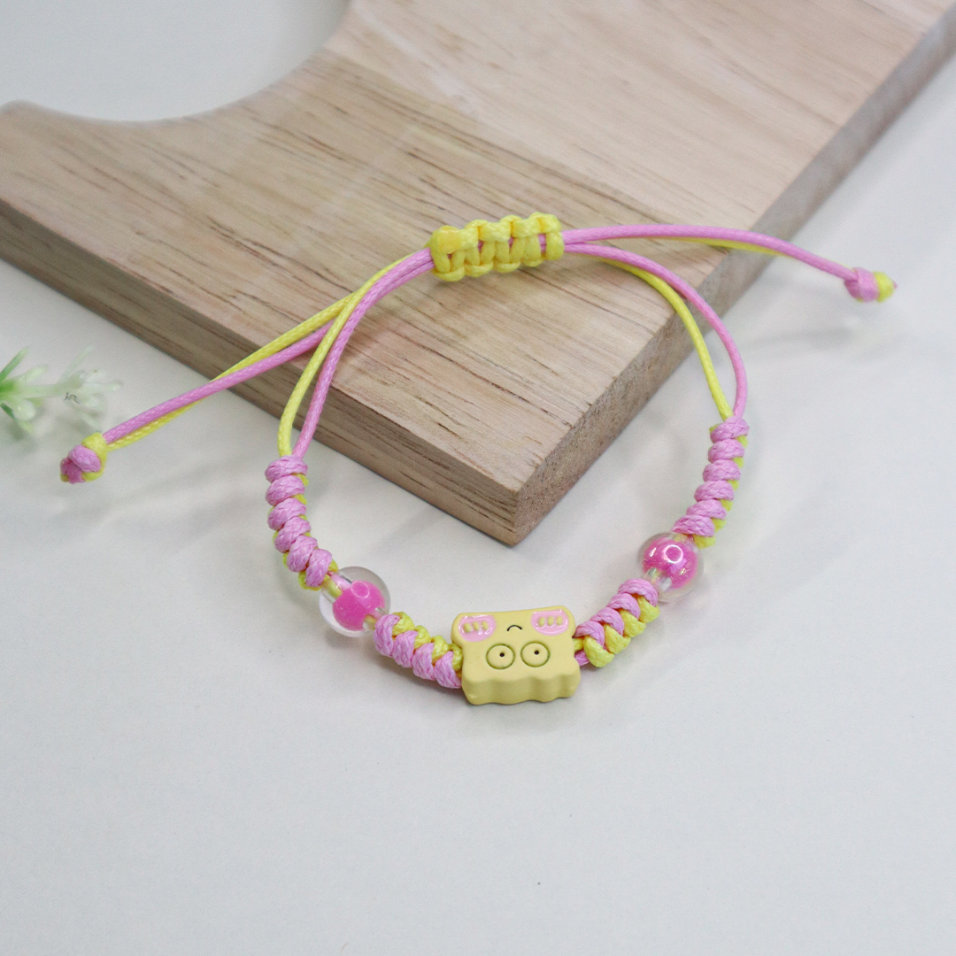 Trending SpongeBob Charm Braided Bracelet with Adjustable Strap