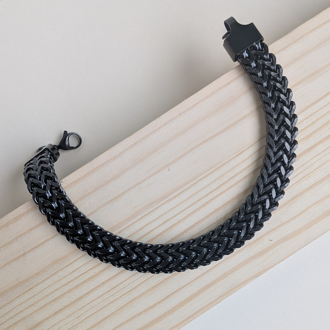 Classic Stainless Steel Woven Chain Bracelet For Men