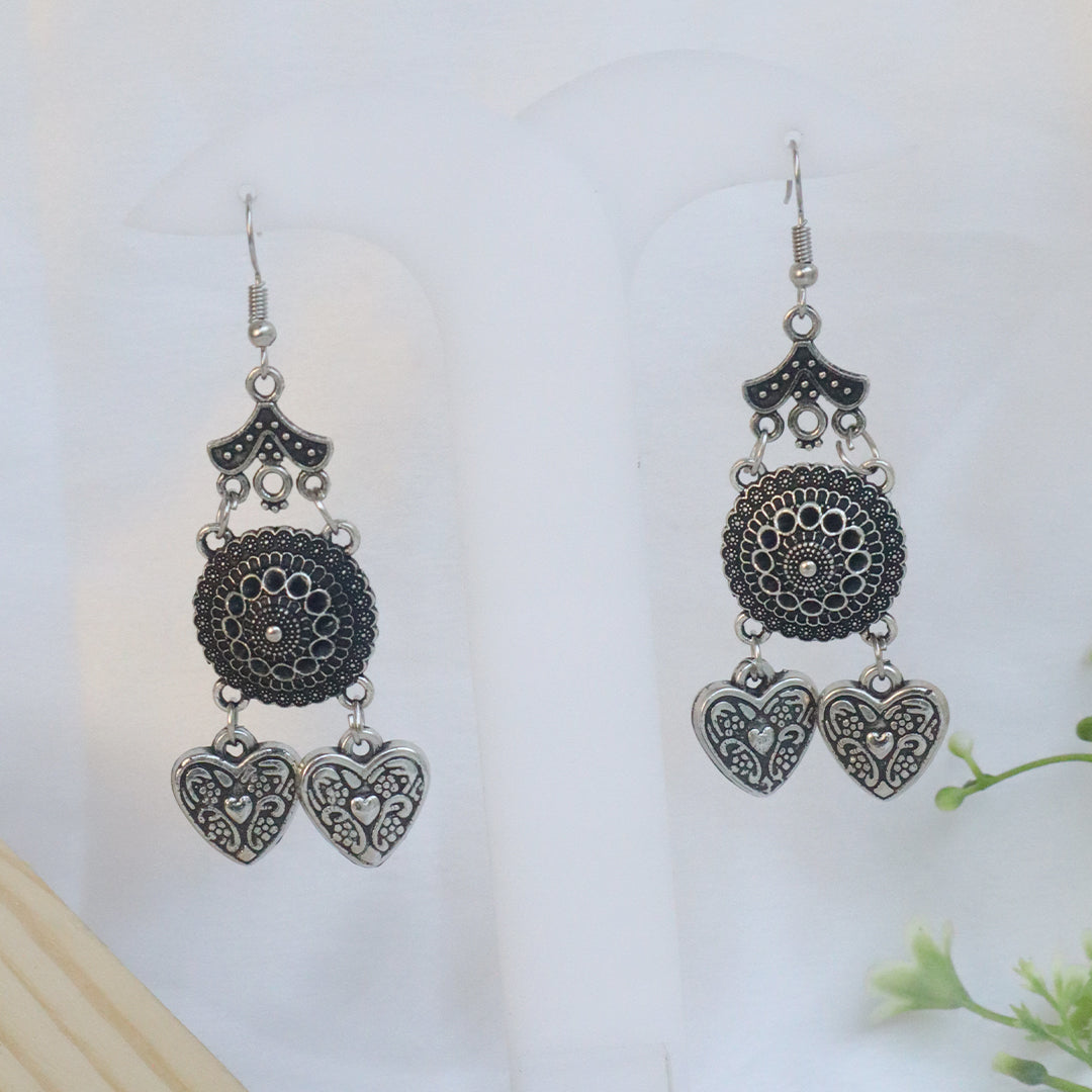 Traditional Ethnic Silver-Studded Necklace with Beaded Braided Cord