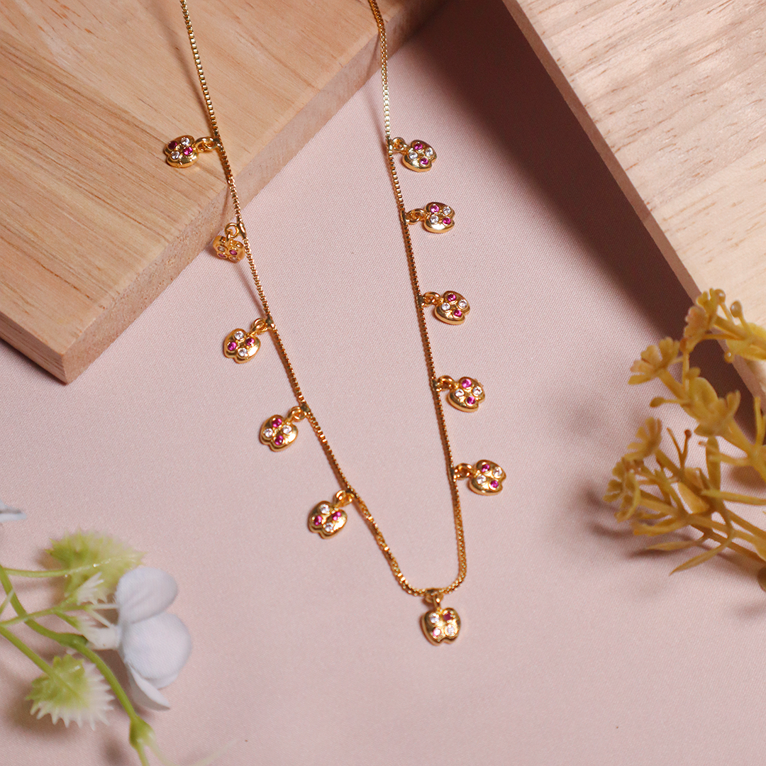 Gold Plated Diamond Ruby Droplets Manglasutra
