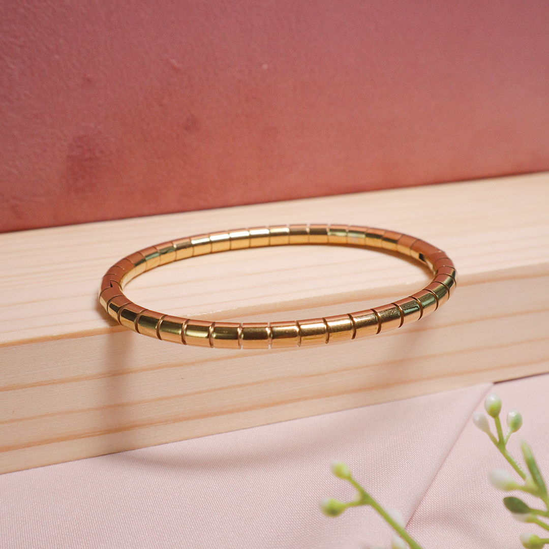 18K Gold Plated Pipe Bracelet (Anti Tarnish)
