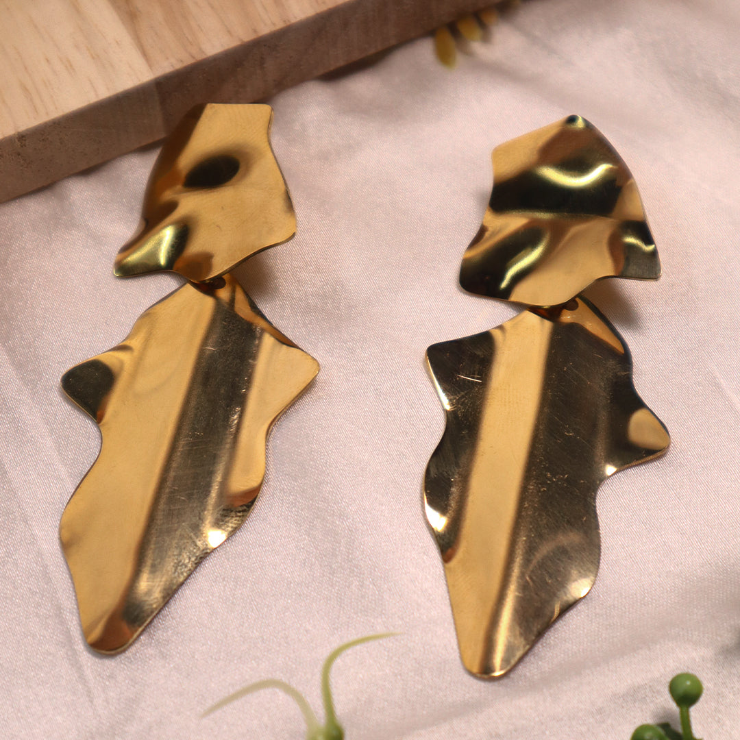 18K Gold Plated Abstract Teardrop Earrings (Anti Tarnish)