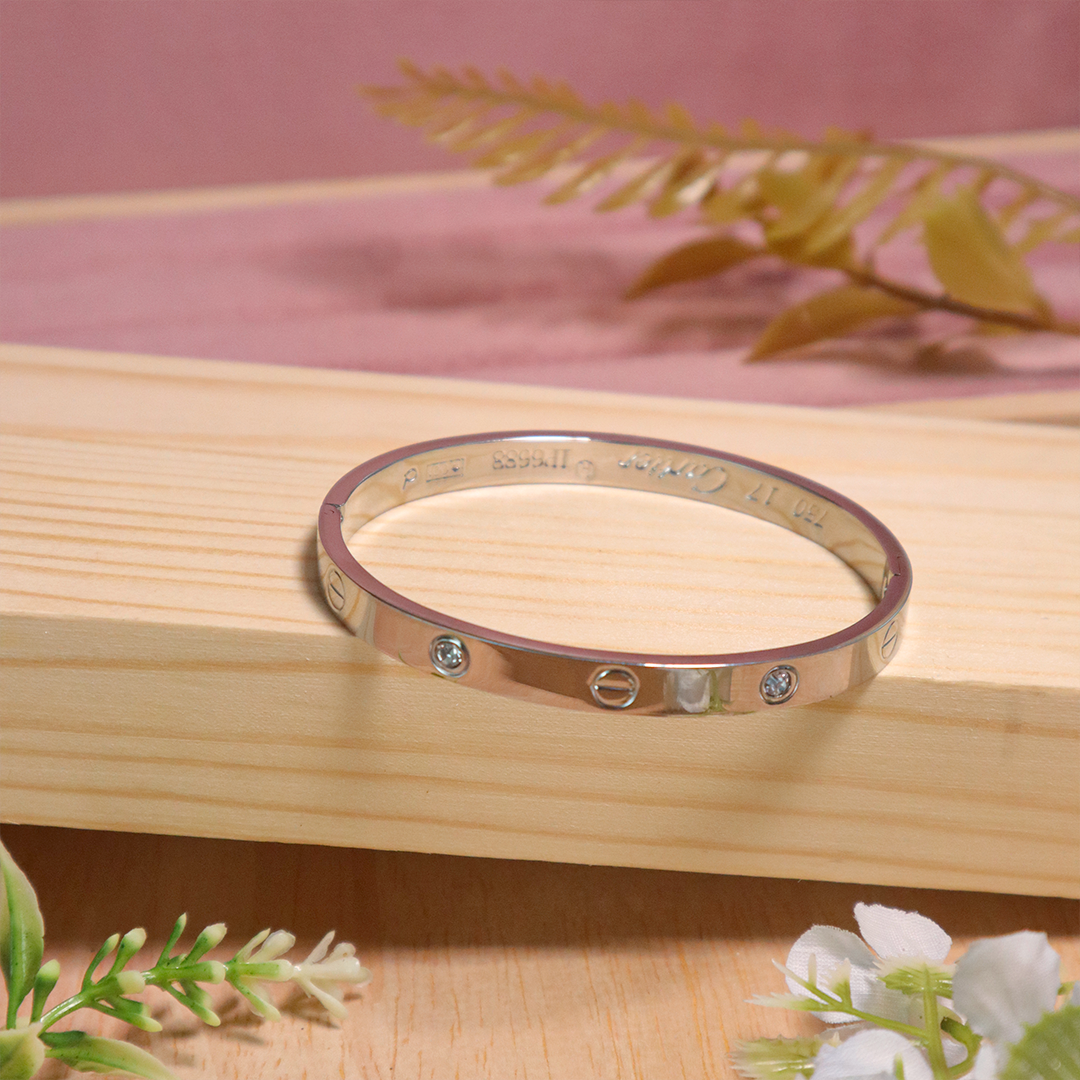 Elegant Brand Inspired Love Bracelet with CZ Stone (Anti-Tarnish)