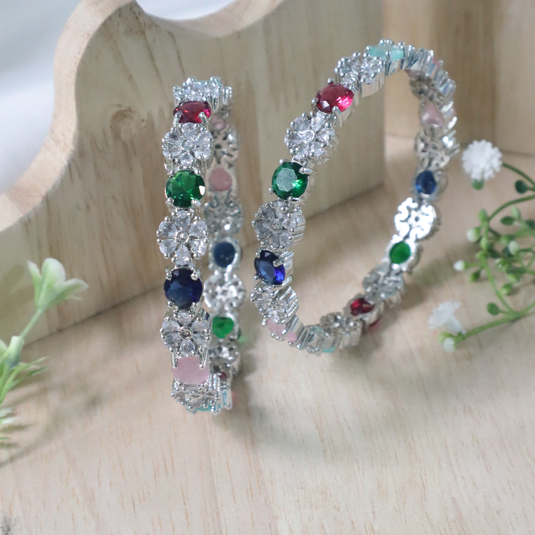 Colorful Radiance American Diamond Bangles