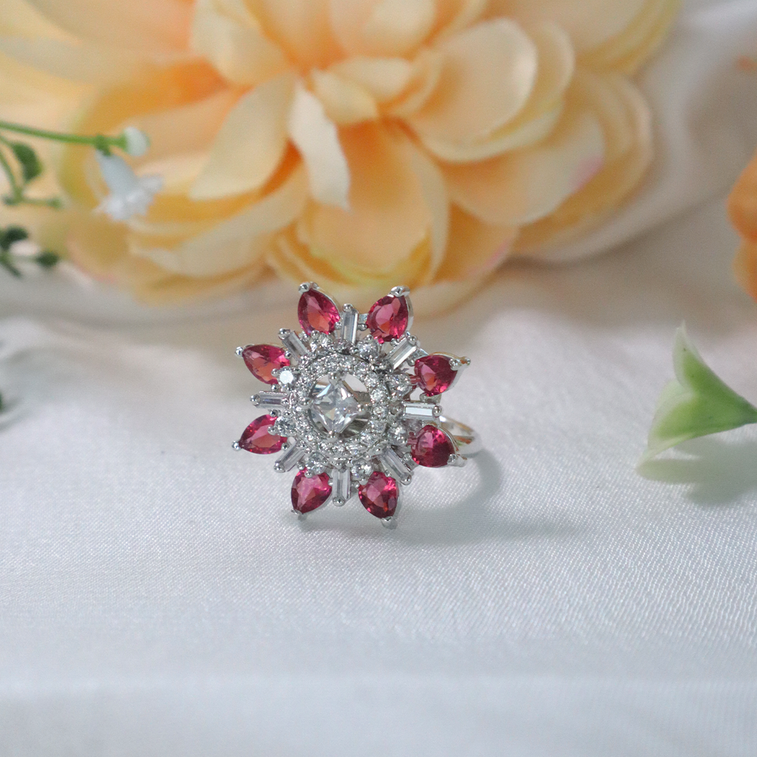 Sparkling Serenity American Diamond Ring