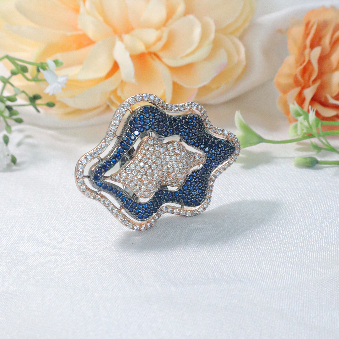 Blossom Crystal Statement American Diamond Ring