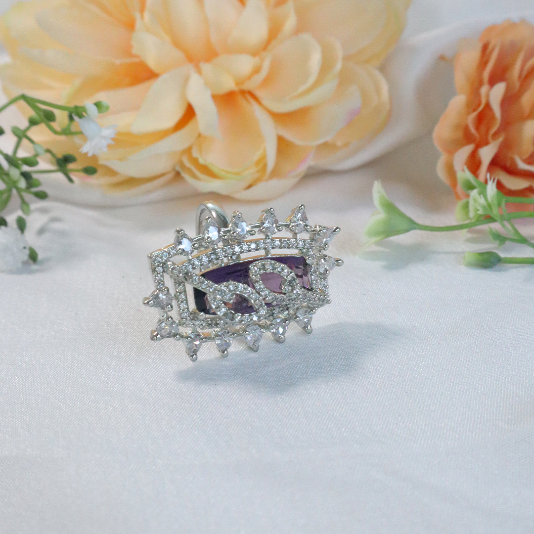 Glamour Wings Two leaf American Diamond Ring