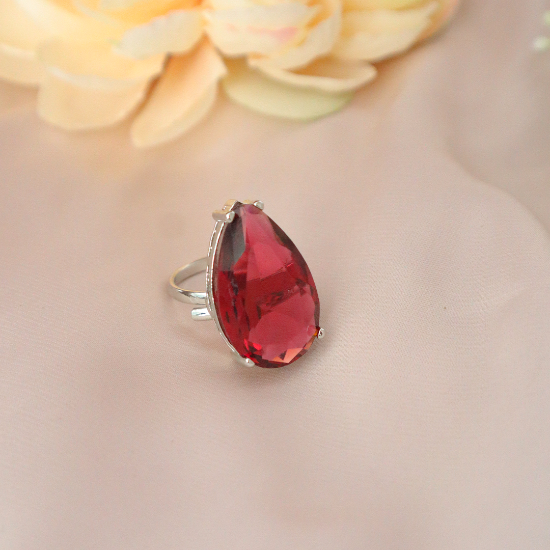 Ruby Glow American Diamond Pendant Set