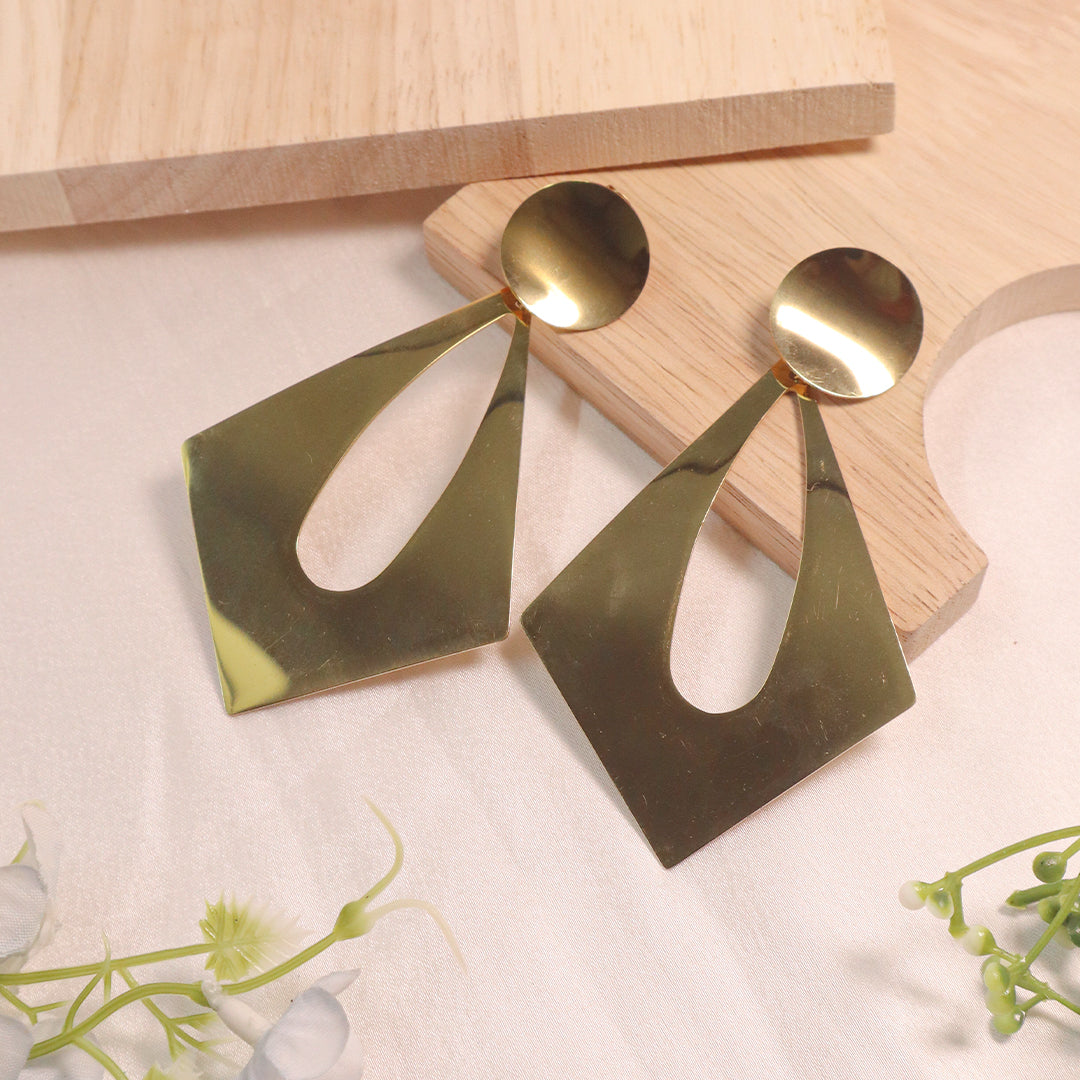 18K Gold Plated Geometric Drop Earrings (Anti-Tarnish)