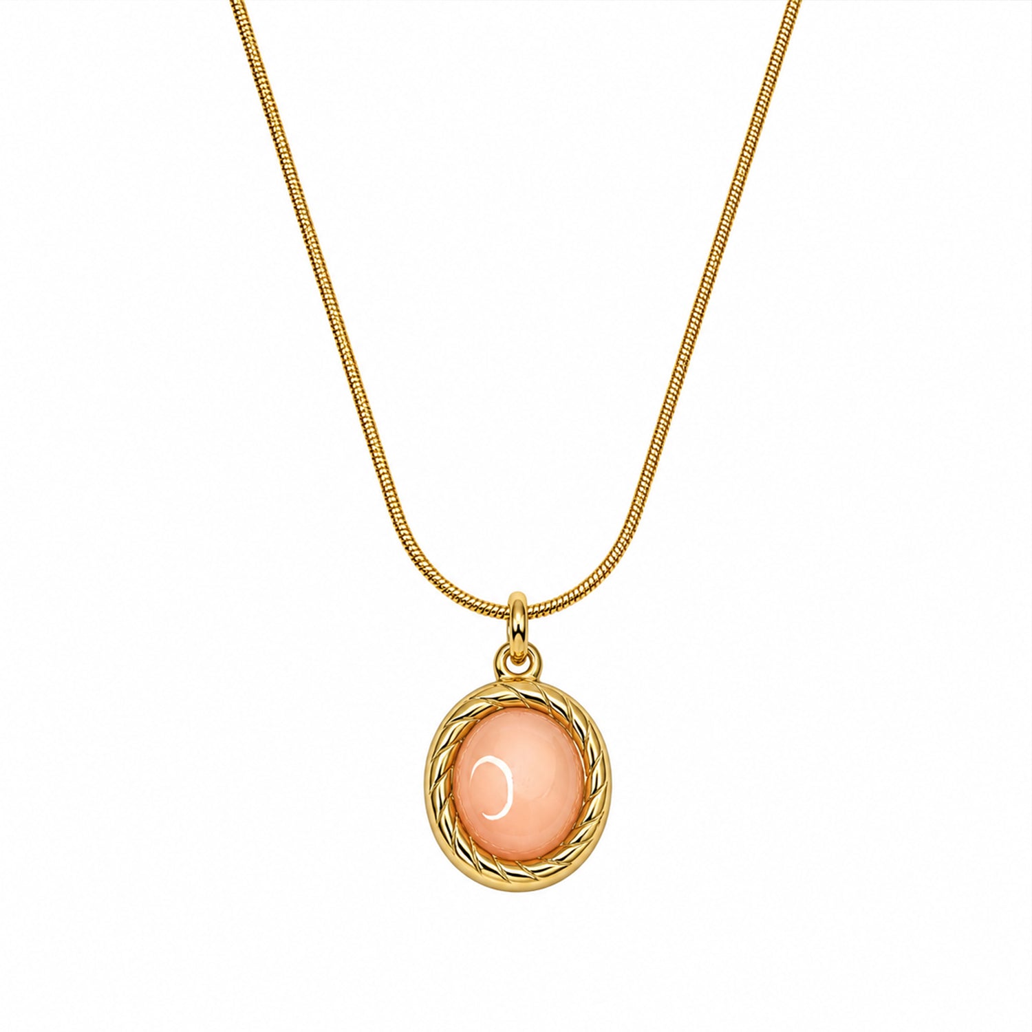 Modern Classic Round Stone Pendant For Girls & Women