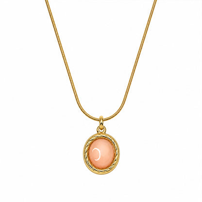 Modern Classic Round Stone Pendant For Girls & Women
