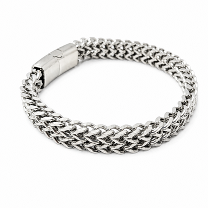 Classic Stainless Steel Woven Chain Bracelet For Men