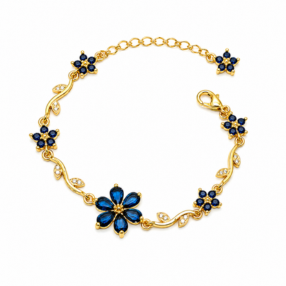 Sparkling Crystal Stone Flower Vine Bracelet for Girls & Womens