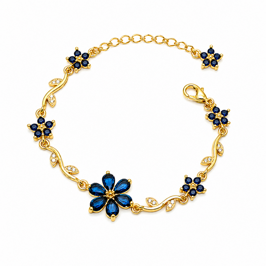 Sparkling Crystal Stone Flower Vine Bracelet for Girls & Womens