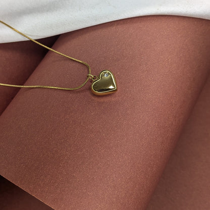 Gold Finish Lumina Eternal AD Stone Heart Pendant For Girls & Women