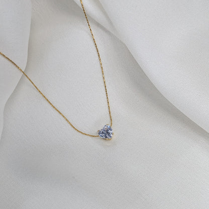 Gold Finish Heart Crystal Centre Pendant For Girls & Women