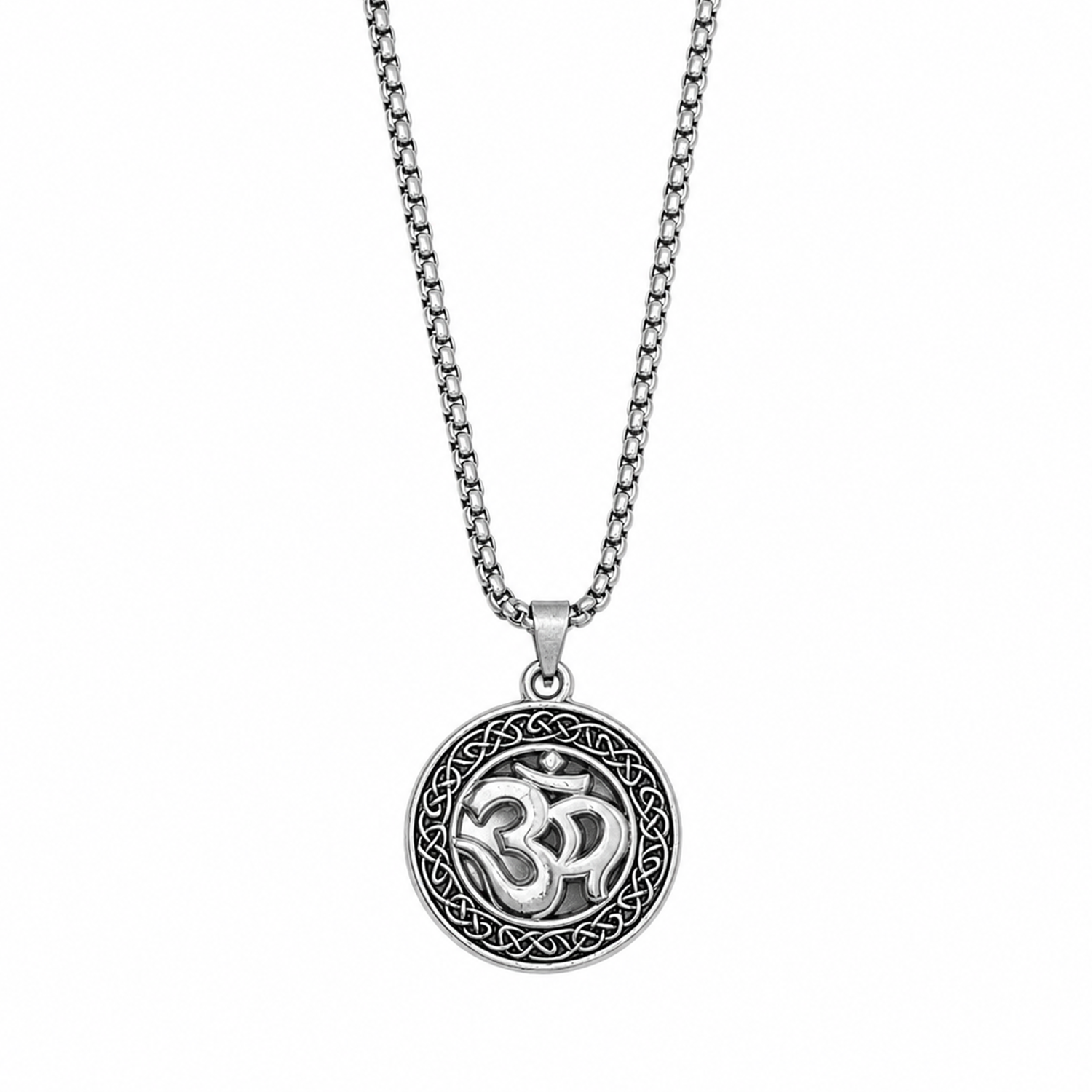 Om Celtic Knot Pendant Necklace for Men & Boys