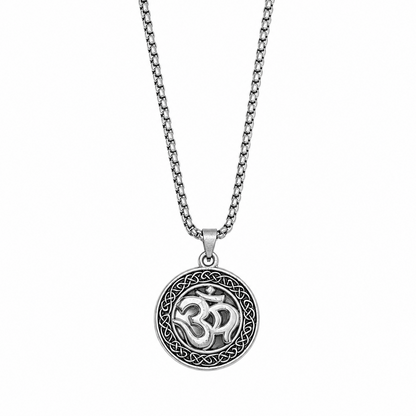 Om Celtic Knot Pendant Necklace for Men & Boys