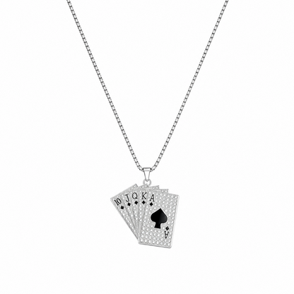 Playing Cards Pendant Necklace for Men & Boys