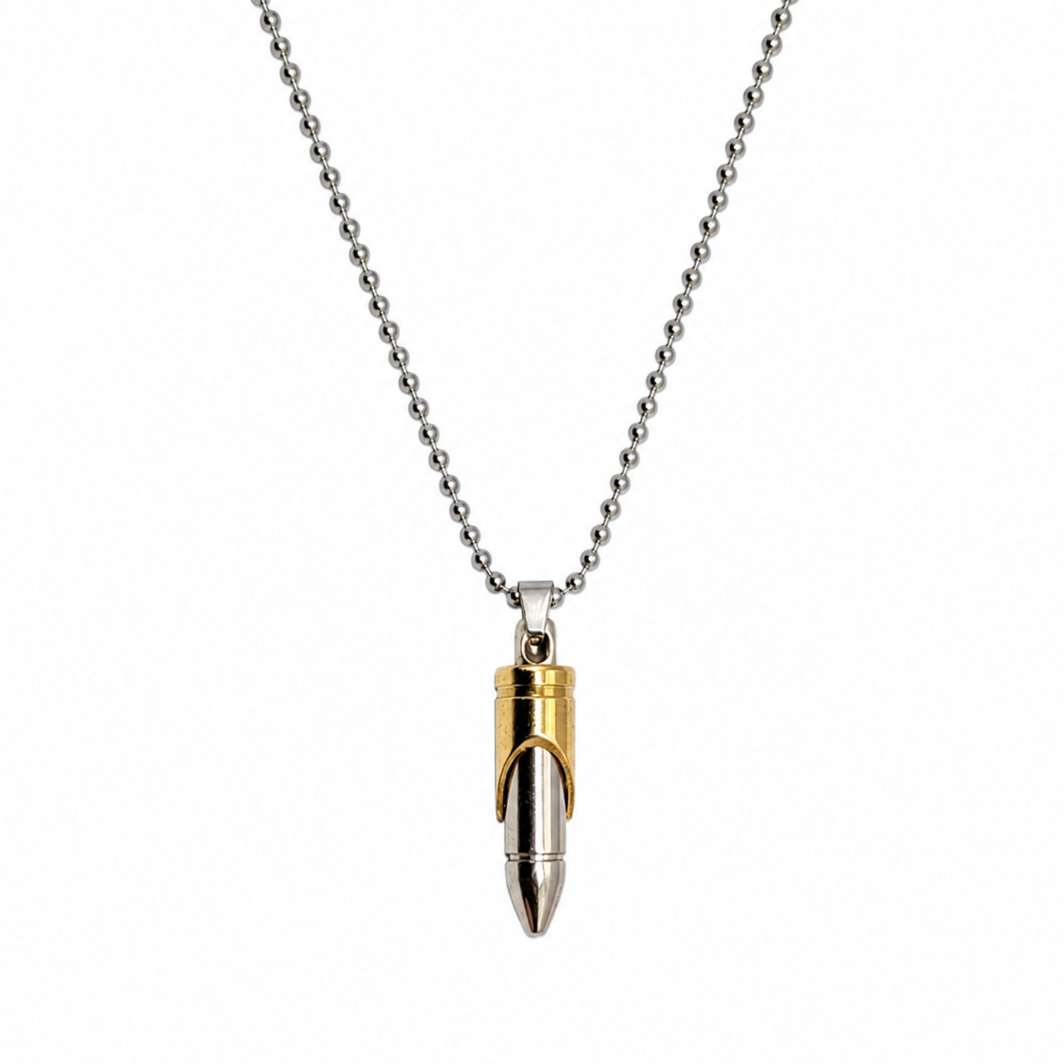 Bullet Pendant Necklace for Men & Boys with Ball Chain