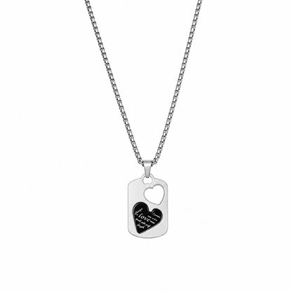 Silver Tone Love Heart Pendant for Mens & Boys