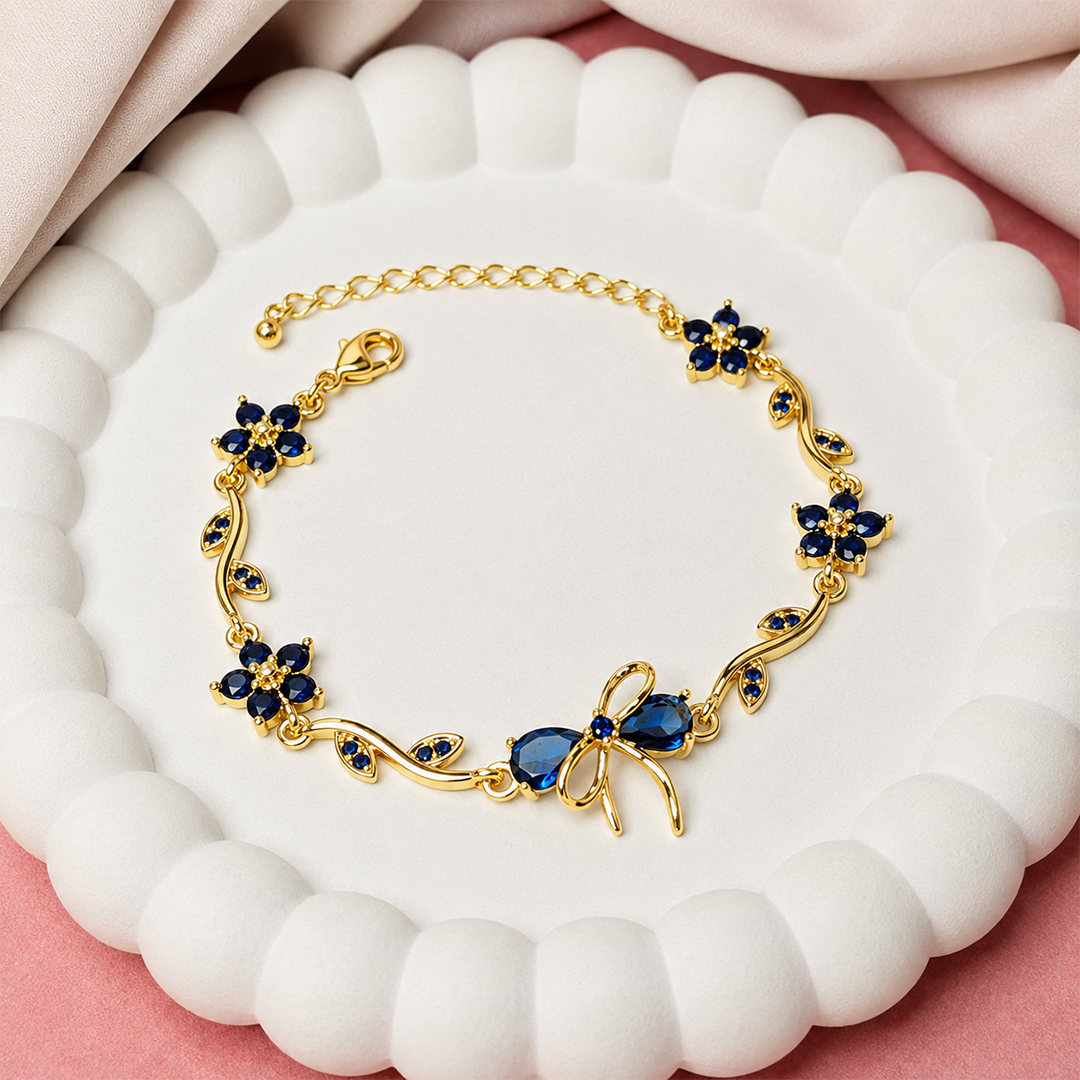 Cherry Blossom Tulip Floral Tennis Bracelet for Girls & Women's