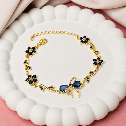 Cherry Blossom Tulip Floral Tennis Bracelet for Girls & Women's