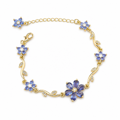 Sparkling Crystal Stone Flower Vine Bracelet for Girls & Womens