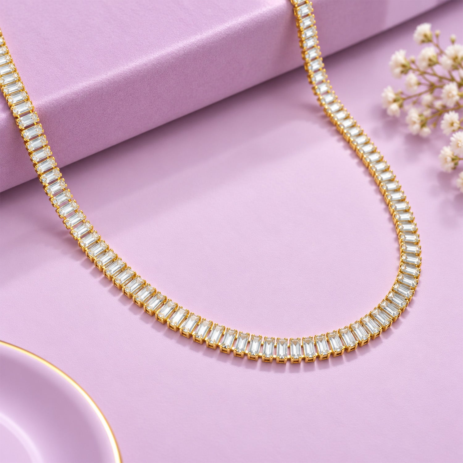 CZ Strand 2.5 x 5 Alloy Ad Mala Chain for Girls & Women's