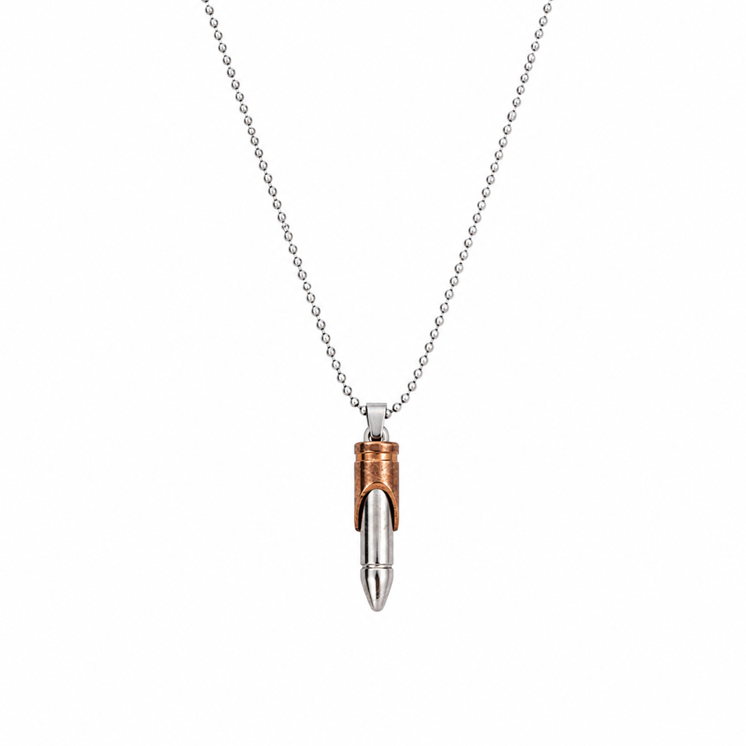 Bullet Pendant Necklace for Men & Boys with Ball Chain