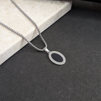 Tangent Circular Black Onyx Pendant for Men & Boys
