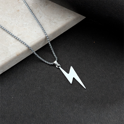 Lightning Bolt Pendant Necklace for Men & Boys