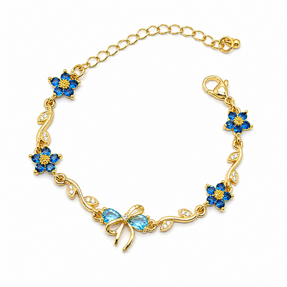 Cherry Blossom Tulip Floral Tennis Bracelet for Girls & Women's