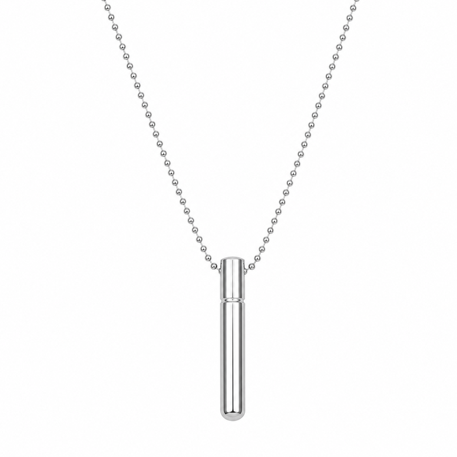 Stainless Steel Bullet Capsule Pendant Necklace for Men & Boys