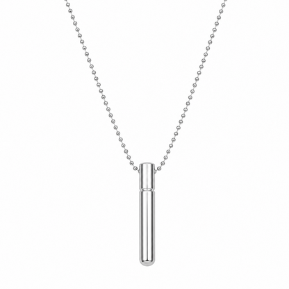 Stainless Steel Bullet Capsule Pendant Necklace for Men & Boys
