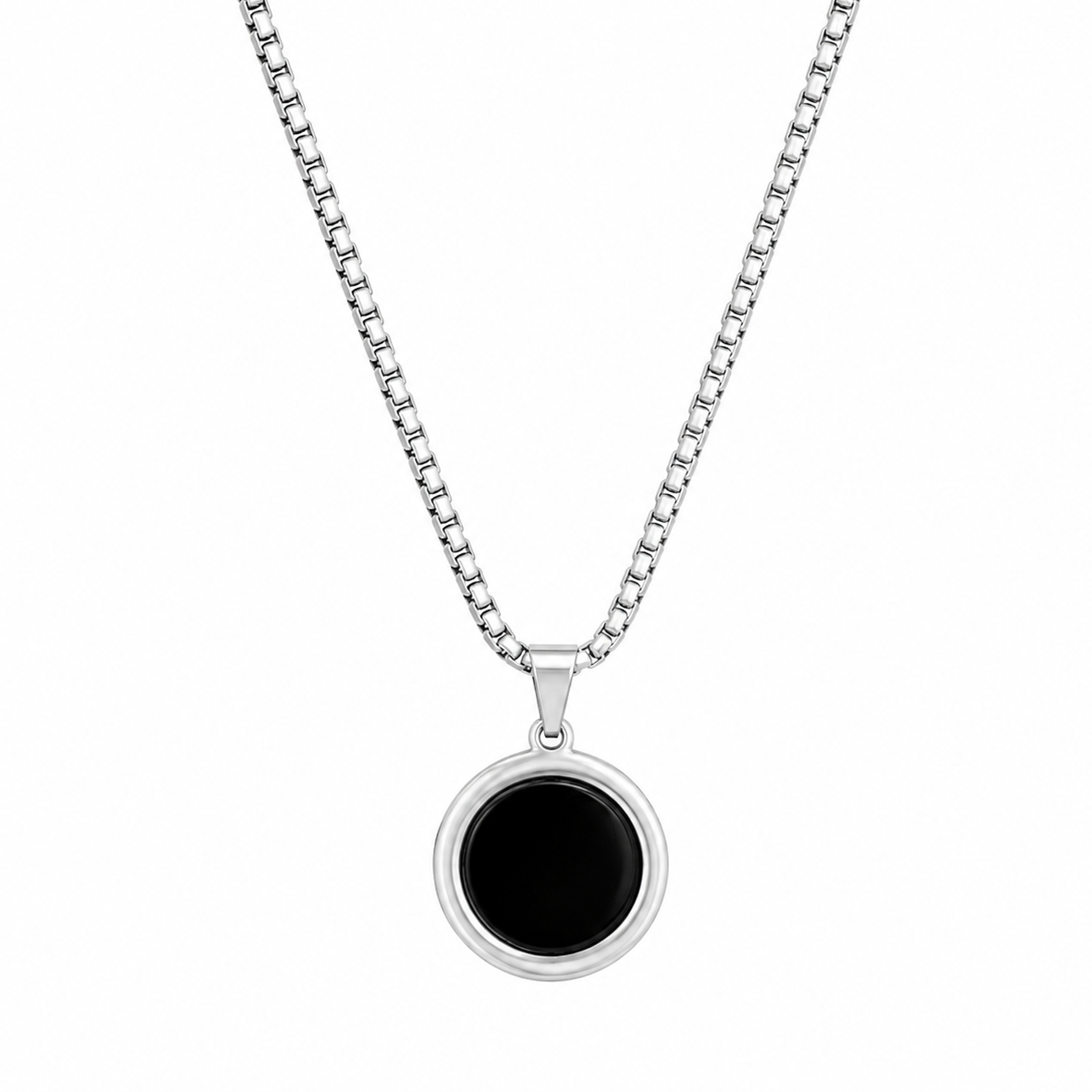 Secant Circle Black Onyx Pendant for Men & Boys