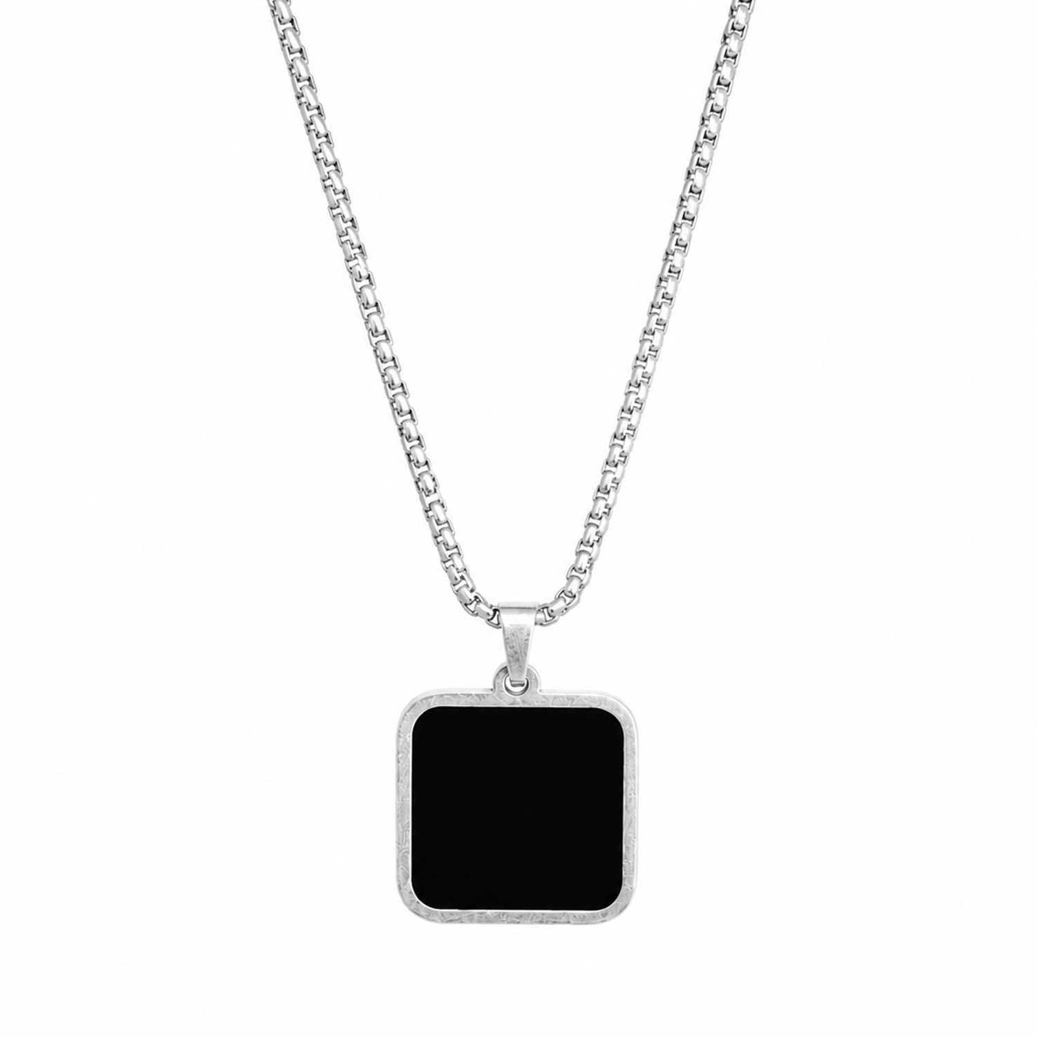 Modern Black Onyx Octagon Pendant for Men & Boys