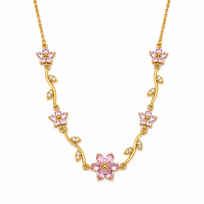 Crystal Vine Floral Pendant Necklace For Girls & Women's