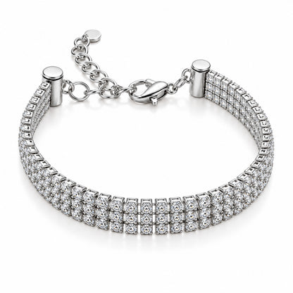 Multi-Strand Rhinestone Alloy Tennis Bracelets for Girls & Women