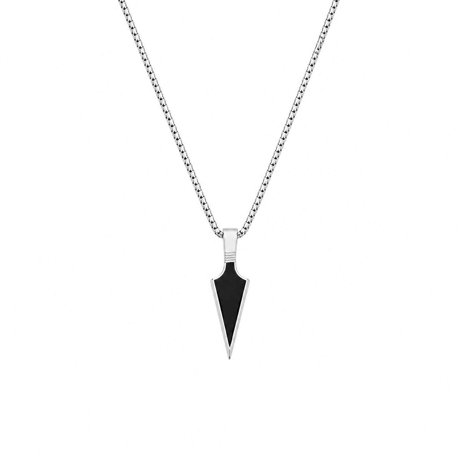 Black Arrowhead Pendant Necklace for Men and Boys