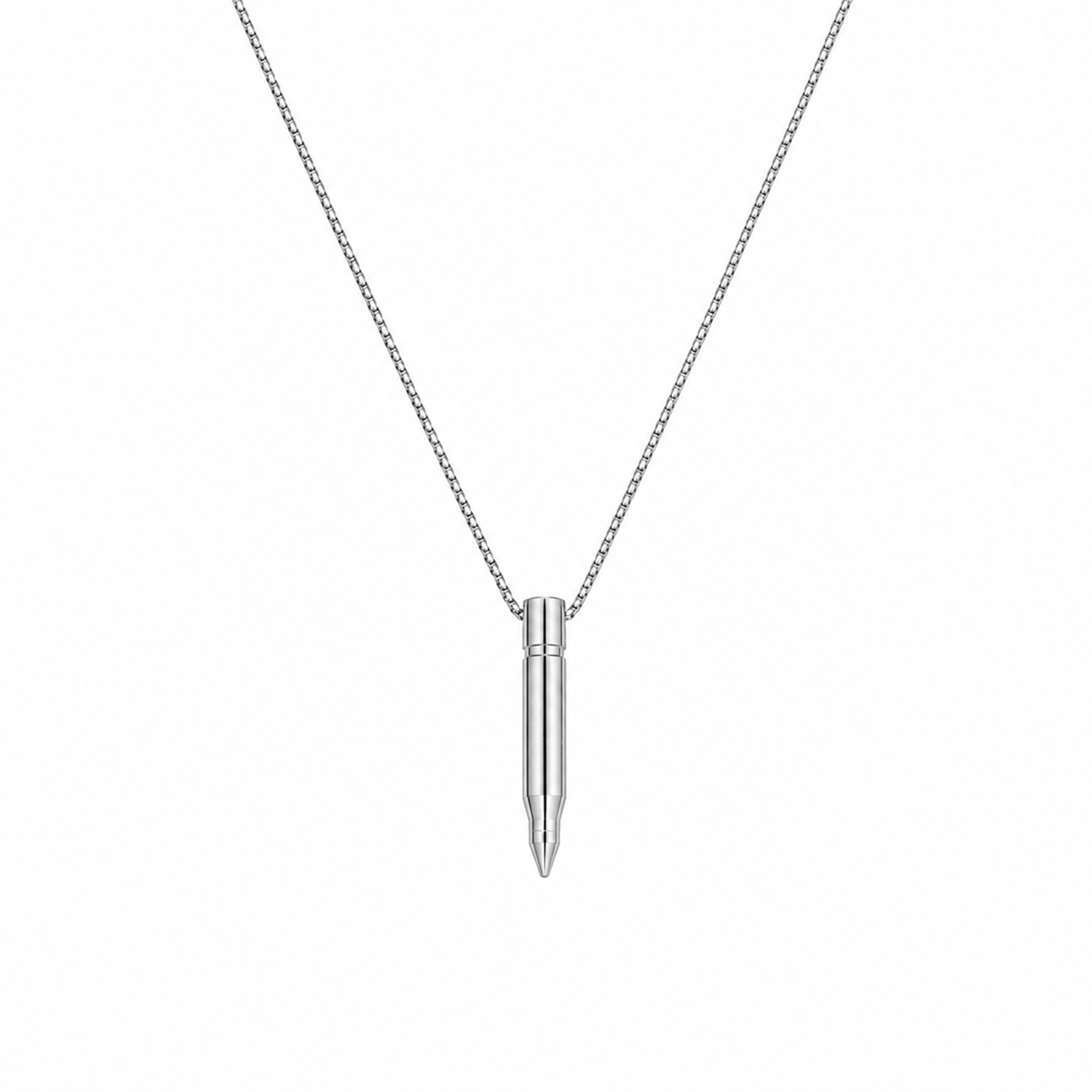 Stainless Steel Bullet Capsule Pendant for Men & Boys