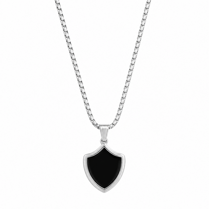 Shield Black Onyx Pendant for Men & Boys