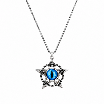 Blue Eye Skull Compass Pendant