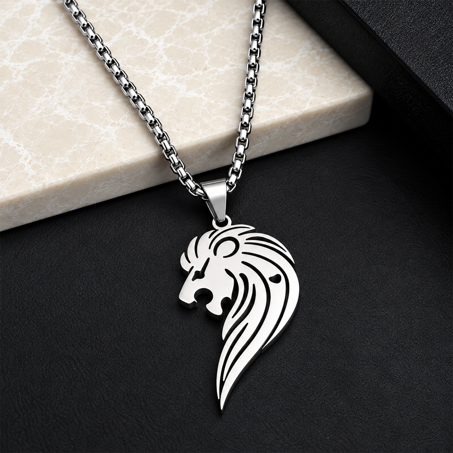 Stylized Flowing Tiger Brass Pendant for Men