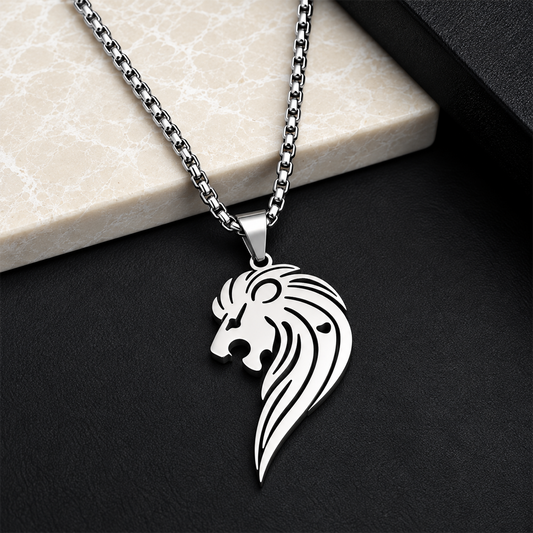 Stylized Flowing Tiger Brass Pendant for Men